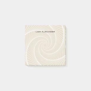 Beige & Black Geometric   Personalised Post-it Notes