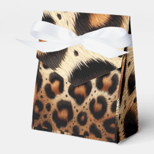 Beige & Black Leopard Fur Animal Print Spots  Favour Box