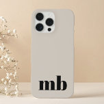Beige Black Minimalist Modern Initial Monogram iPhone 16 Pro Max Case<br><div class="desc">Minimalist Modern Initial Monogram Phone Case. Create your own personalised iPhone Case with custom initial name.</div>