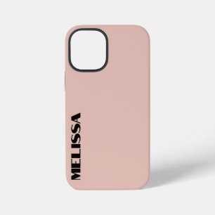 Beige Black Modern Bold Typography  iPhone 12 Mini Case