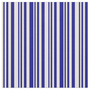 Beige & Blue Coloured Stripes/Lines Pattern Fabric