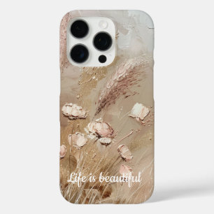 Beige Blush Boho Floral  iPhone 16 Pro Case