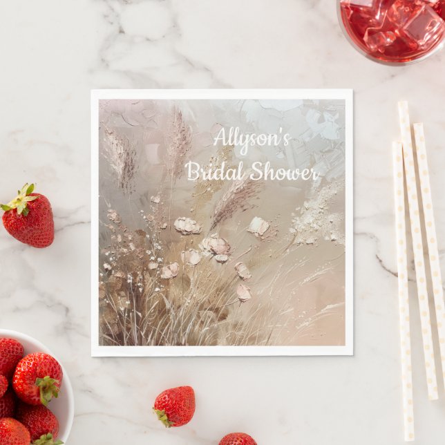 Beige Blush Boho Floral Napkin (Insitu)