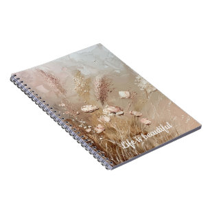 Beige Blush Boho Floral  Notebook