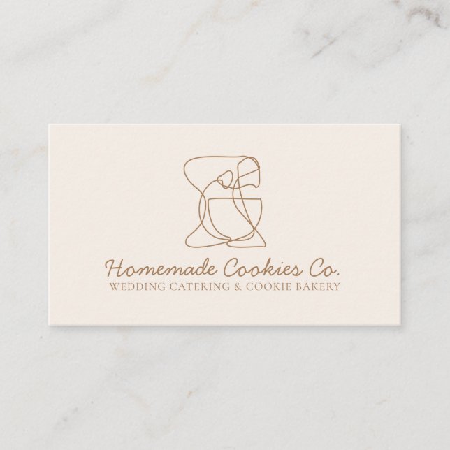Beige Blush Homemade Food Bakery Business Card (Front)