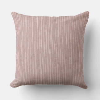 Beige Blush Pale Stripes Throw Pillow