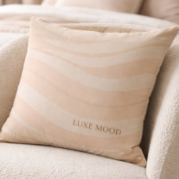 Beige Blush Ripple Throw Pillow