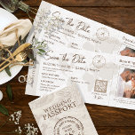 Beige Boarding Pass Destination Wedding QR code Invitation<br><div class="desc">Beige Boarding Pass Destination Wedding QR code Invitation. Matching items available.</div>