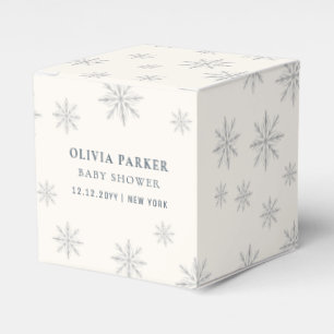 Beige Boho Winter Snowflake Baby Shower Favour Box