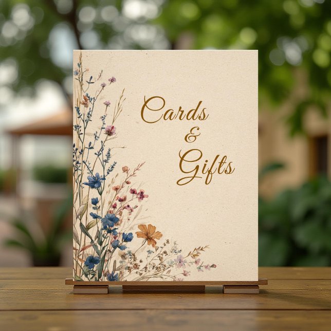 Beige Border Rustic Boho Wildflower Wedding Sign (Creator Uploaded)