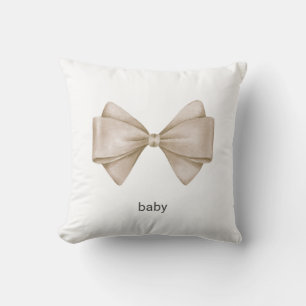 Beige Bow Cushion
