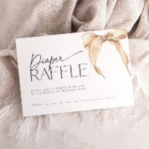 Beige Bow Diaper Raffle Ticket Baby Shower