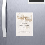 Beige bow elegant Sweet 16 luxury Magnetic Invitation<br><div class="desc">A soft beige,  cream coloured background,  decorated with a large bow. Personalise and add a name and party details.</div>