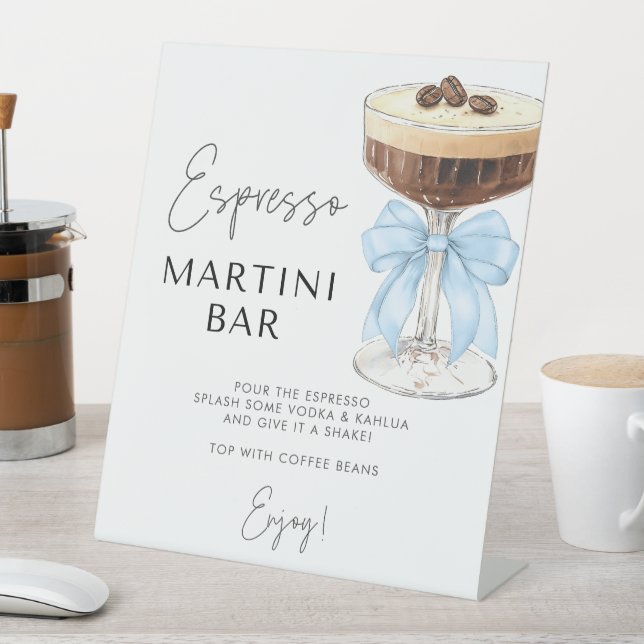 Beige Bow Espresso Martini Bar Sign (In SItu)