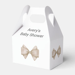 Beige Bow Modern Boho Baby Shower Favour Box