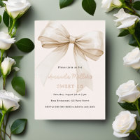 Beige bow rose gold Sweet 16 luxury