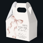 Beige Bow Tying the Knot Bridal Shower Gift Favour Box<br><div class="desc">She Tying the Knot! Elevate your bridal shower with this Coquette Beige Bow Party Decor! This timeless design adds a touch of elegance and charm to any event, featuring a beautifully crafted bow adorned with delicate gold and beige hues. This collection is sure to impress your guests and create lasting...</div>