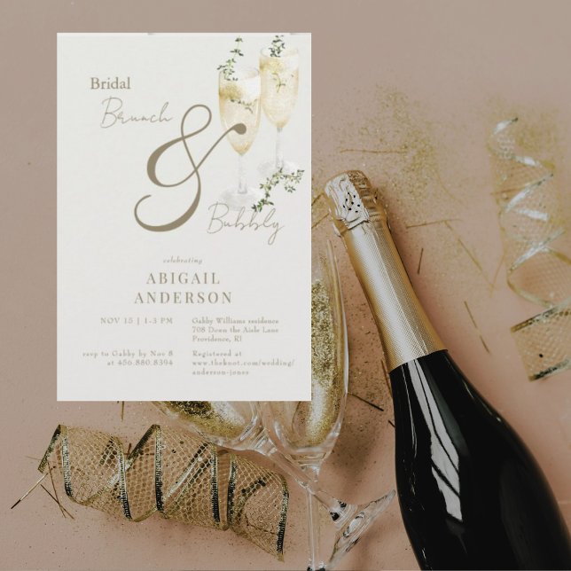 Beige Bridal Brunch & Bubbly Shower II Invitation (Creator Uploaded)