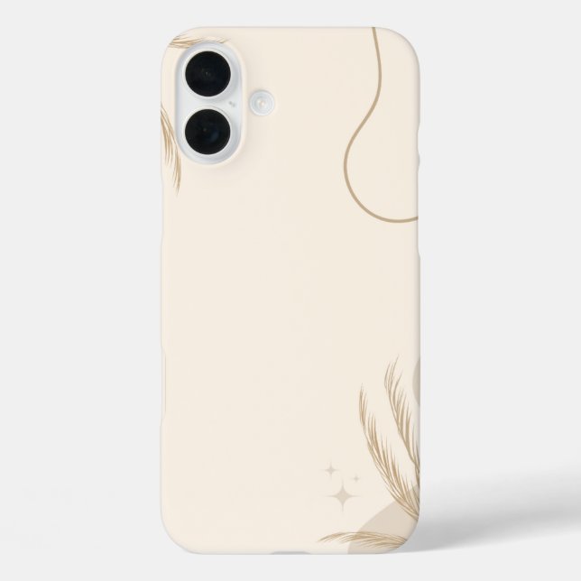 Beige Brown Aesthetic Floral Linktree Background | Case-Mate iPhone Case (Back)