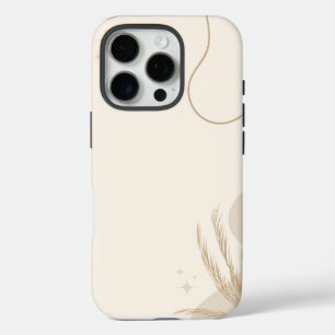 Beige Brown Aesthetic Floral Linktree Background   iPhone 16 Pro Case