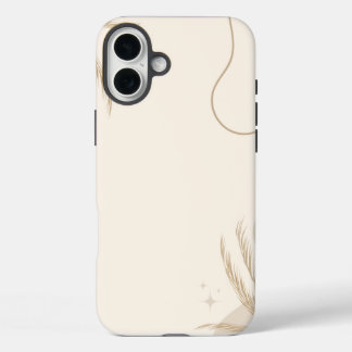 Beige Brown Aesthetic Floral Linktree Background | iPhone 16 Plus Case