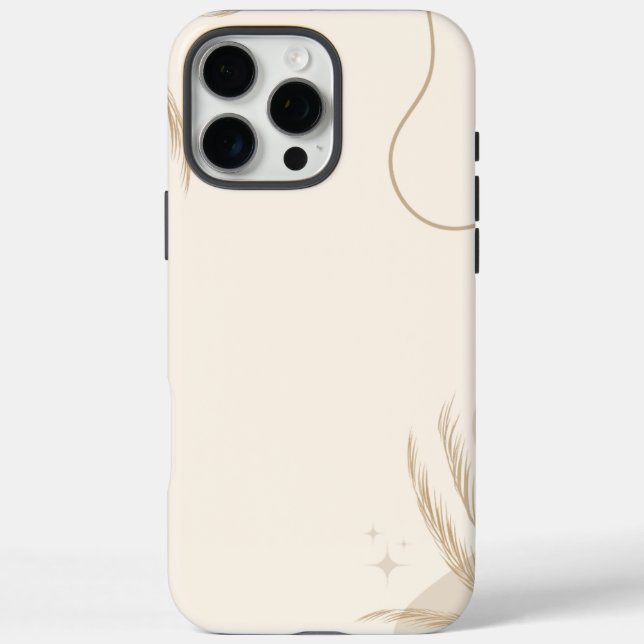 Beige Brown Aesthetic Floral Linktree Background | Case-Mate iPhone Case (Back)