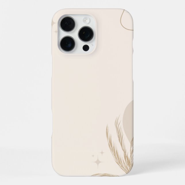 Beige Brown Aesthetic Floral Linktree Background | iPhone Case (Back)