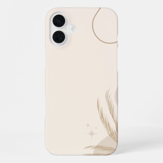 Beige Brown Aesthetic Floral Linktree Background | iPhone Case (Back)