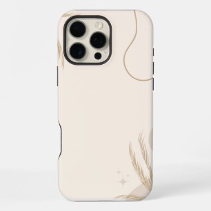 Beige Brown Aesthetic Floral Linktree Background iPhone 16 Pro Max Case