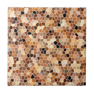 Beige , Brown and Black Honeycomb Pattern Mosaic Ceramic Tile