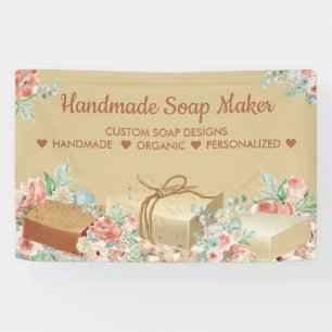 Beige Brown Aromatherapy Handmade Soap Banner