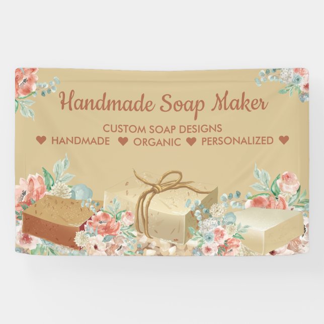 Beige Brown Aromatherapy Handmade Soap Banner (Horizontal)