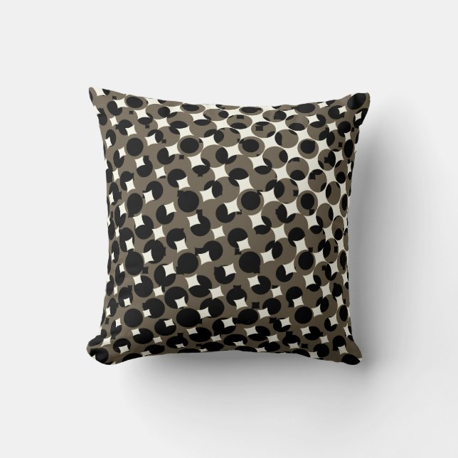 Beige Brown Black White  Cushion (Front)
