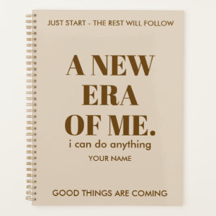 BEIGE & BROWN CUSTOMIZED NAME STYLISH SIMPLE DAILY PLANNER