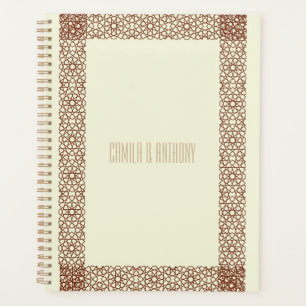 Beige Brown Islamic Geometric Two Border Wedding Planner
