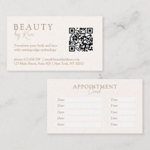 Beige & Brown Minimal Elegant Salon Appointment Card