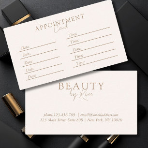 Beige & Brown, Minimal Elegant, Salon Appointment Card