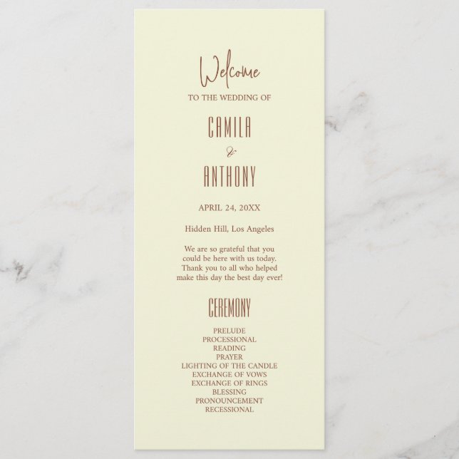 Beige Brown  Program (Front)