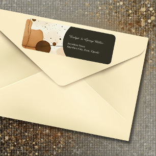 beige brown Rustic Warm abstract Return Address Label
