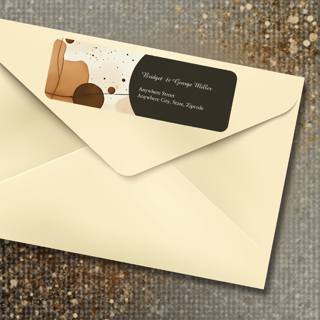 beige brown Rustic Warm abstract Return Address Label (Creator Uploaded)