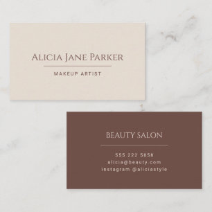 Beige brown simple elegant minimal professional business card