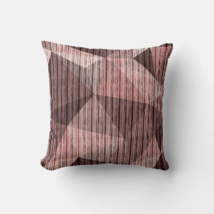 Beige, brown textured polygonal cushion