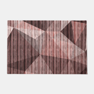 Beige, brown textured polygonal doormat