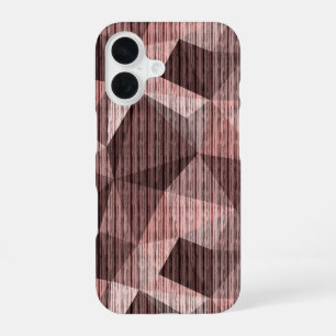 Beige, brown textured polygonal iPhone 16 case