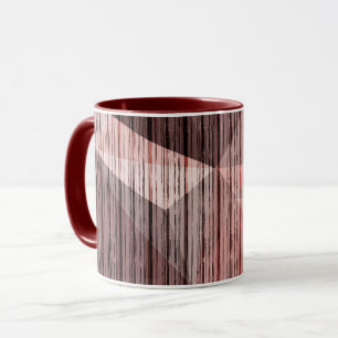 Beige, brown textured polygonal mug