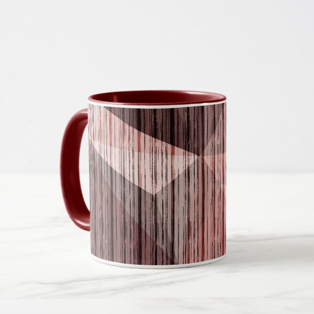 Beige, brown textured polygonal mug (Front Left)