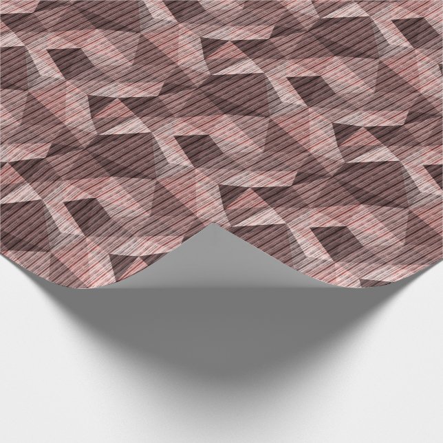 Beige, brown textured polygonal wrapping paper (Corner)