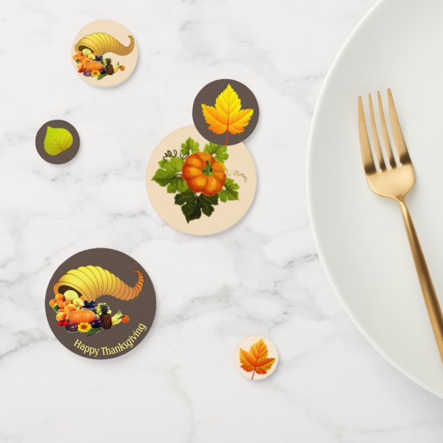 Beige & Brown Thanksgiving Table Confetti (Group)