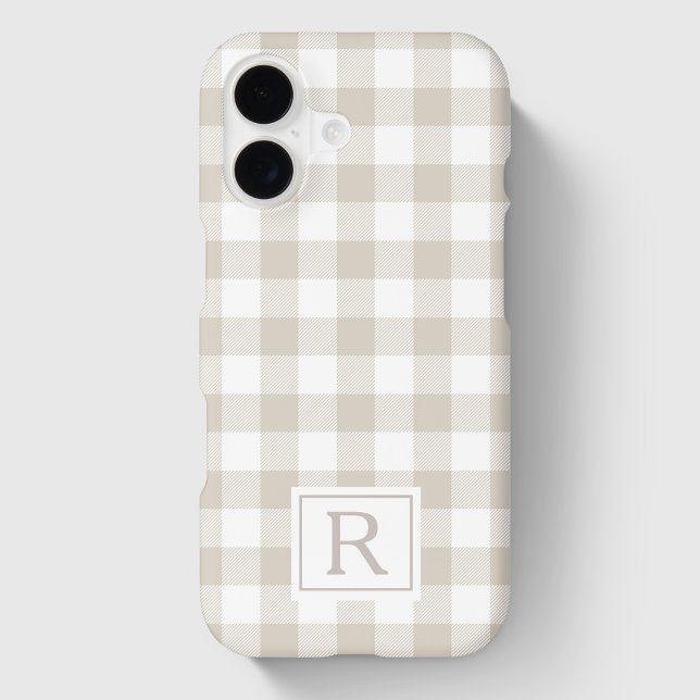 Beige Buffalo Check Custom Initial (Creator Uploaded)