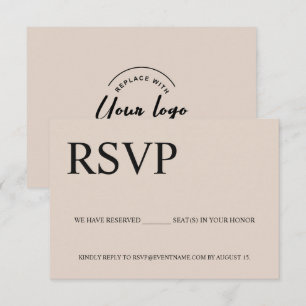 Beige Business event Logo Reserved seats RSVP Card